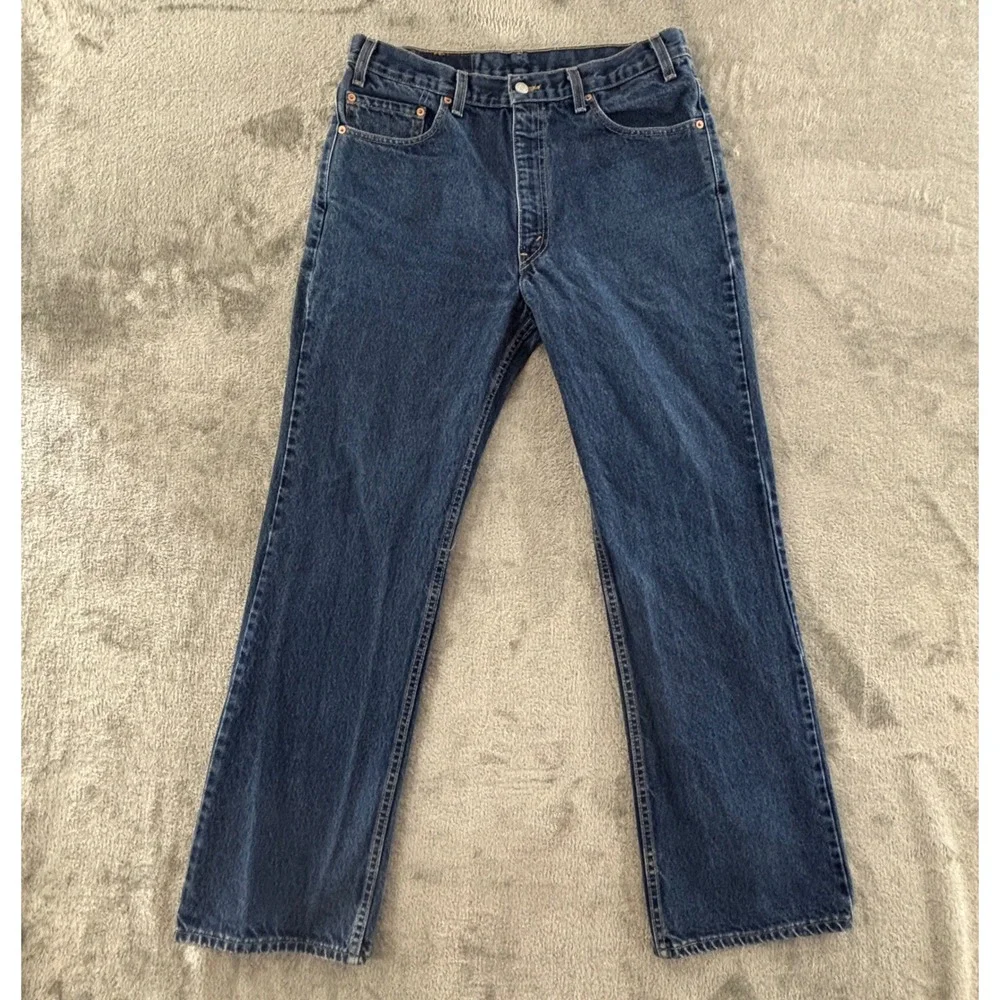 Vintage Levi's 517 Boot Cut Jeans Mens 36x32 Red Tab Dark Wash USA‎ Made Y2K